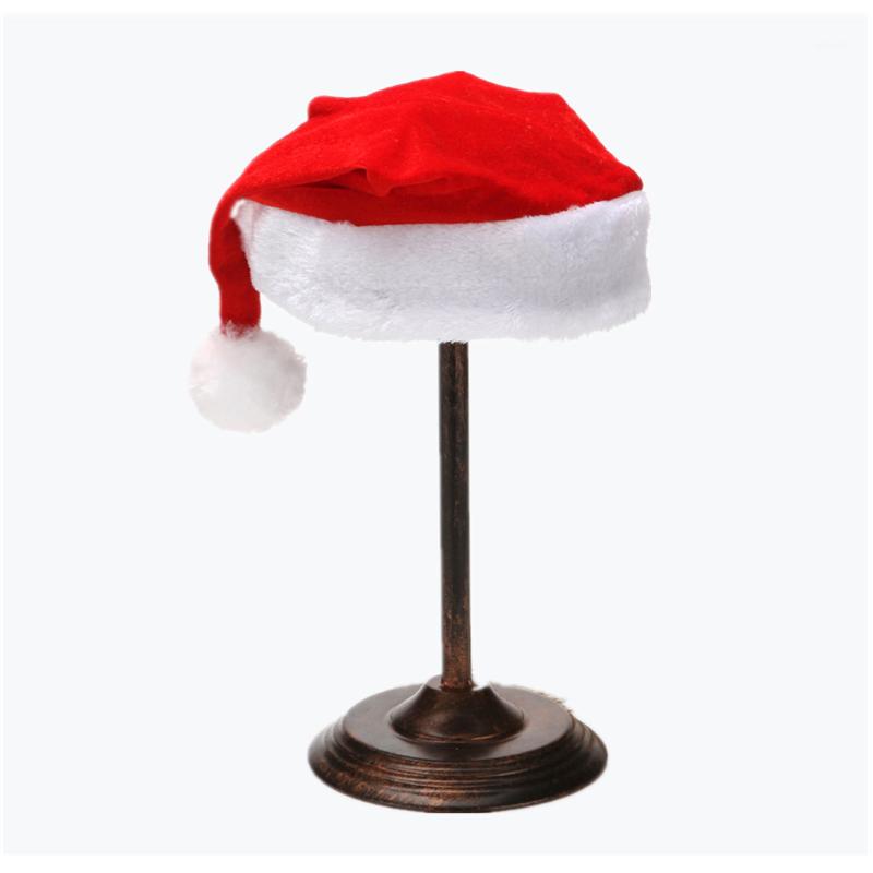 

1177 New Year Thick Plush Christmas Hat Kids Christmas Decorations For Home Santa Claus Gift Warm Winter1, Short plush