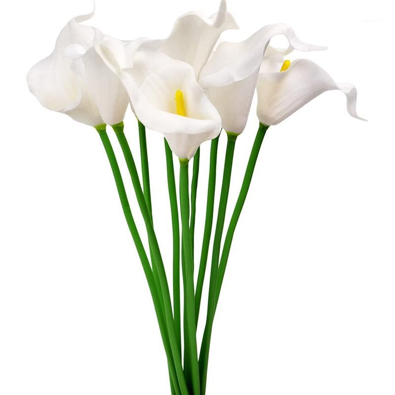 

10 PCS Mini Calla Lily Simulation Flower Simulation Plant Home Decoration1, White