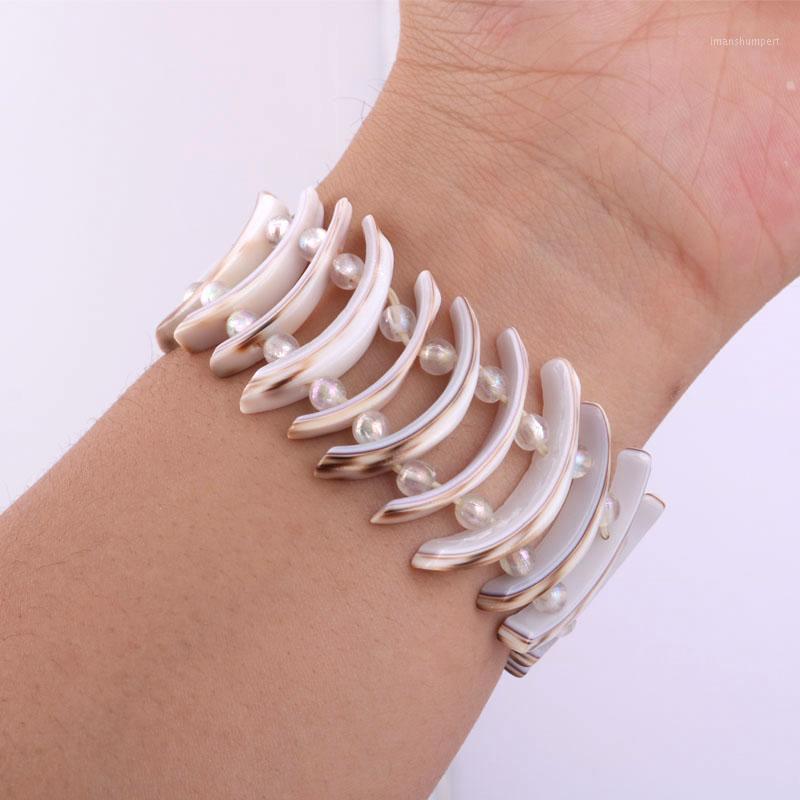 

Charm Bracelets LEADERBEADS Girl's Trendy Natural Shell Simulated Ivory Pieces Resin Beads Bracelet For Wedding Party Accessories Birth