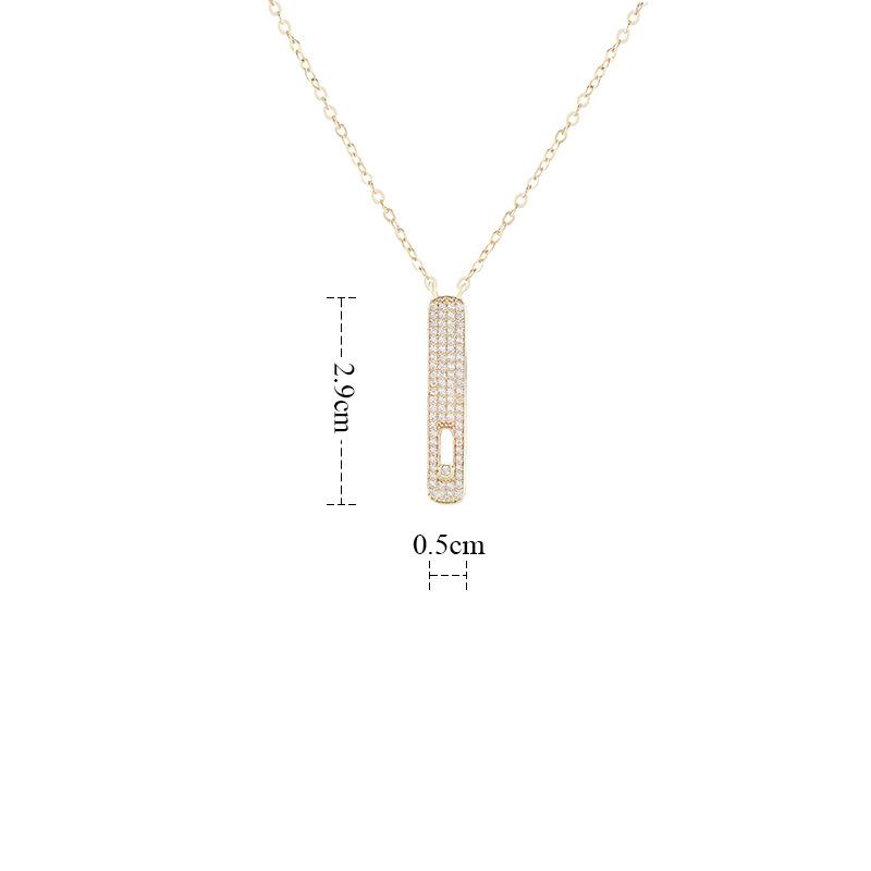 

European and American new jewelry fashion simple square keyhole pendant necklace female clavicle chain new cross-border accessor