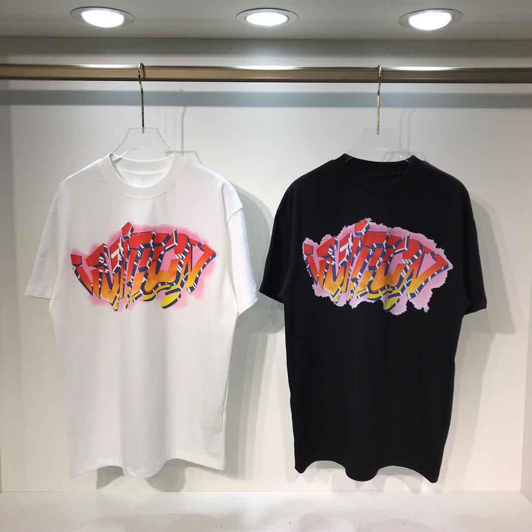 

2021ss spring and summer new high grade cotton printing short sleeve round neck panel T-Shirt Size: -l-xl-xxl-xxxl Color: black white 2sS35