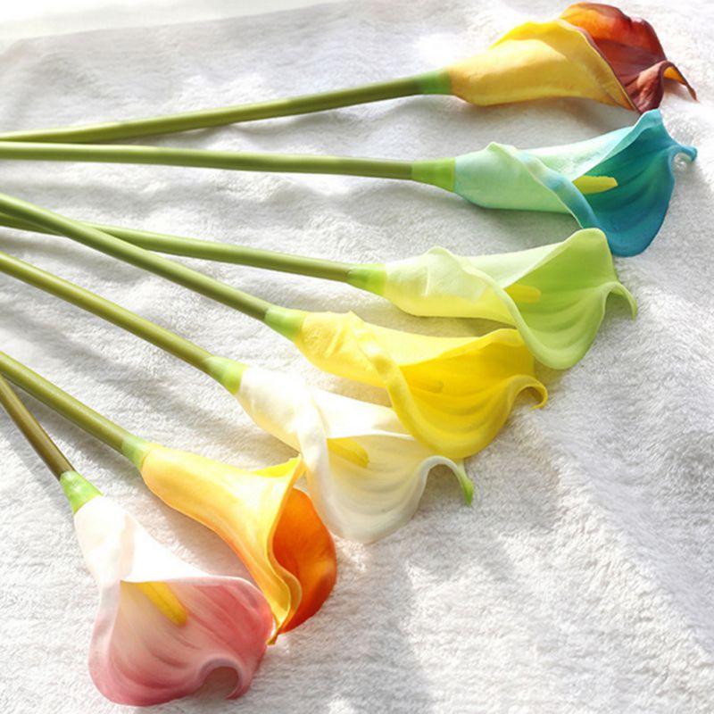 

7 PCS Long Branch Calla Lily Simulation Flower Wedding Bouquet Real Touch Artificial Flowers Home Decoration Photography Props