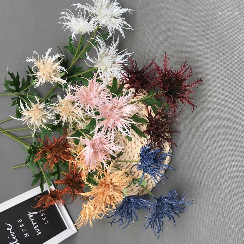 

New Style Imitation Flowers Eryngii Rime Grass High-End Wedding Green Vegetation Auditorium Decoration Household Furnishings Flo1, Blue