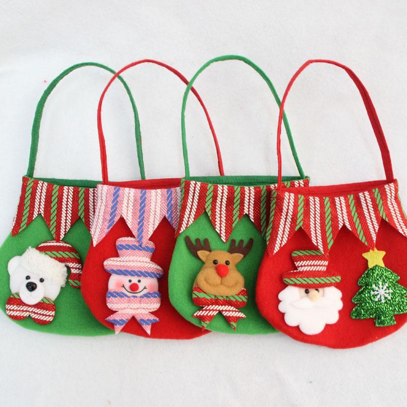 

1pc Christmas Santa Claus Snowman Elk Bear Candy Bag XMAS Decor Holiday Small Gift Bags Wholesale New Year's Home Party Supplies