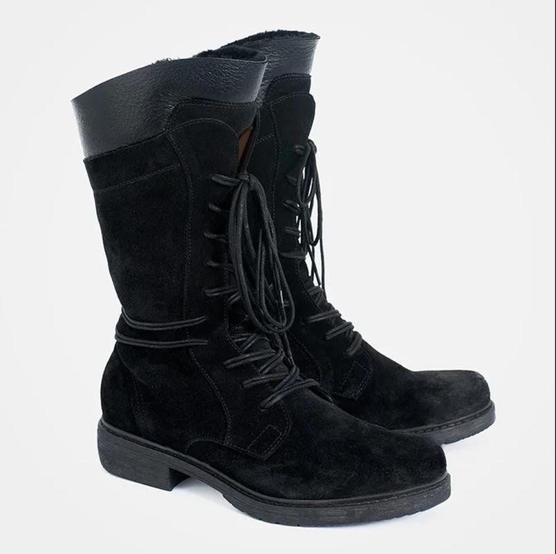 

Ankle Leather Fashion Boots Women Round Toe Vintage High Heel Office Shoes Ladies Autumn Winter Motorcycle Boots 2020 New, Black