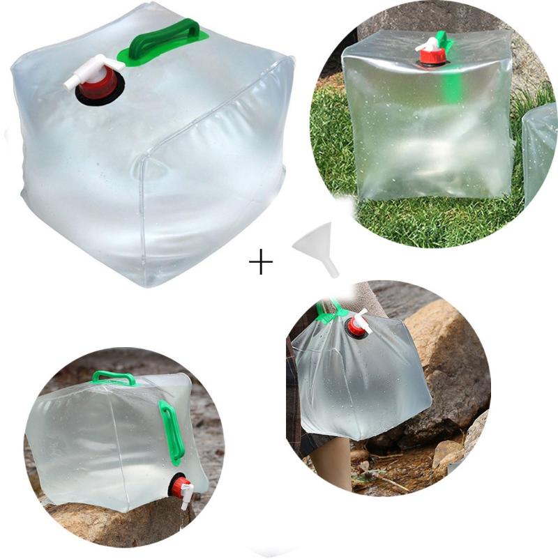 

20L folding water bag outdoor sports camping hiking storage bucket picnic water container lift truck#40, White