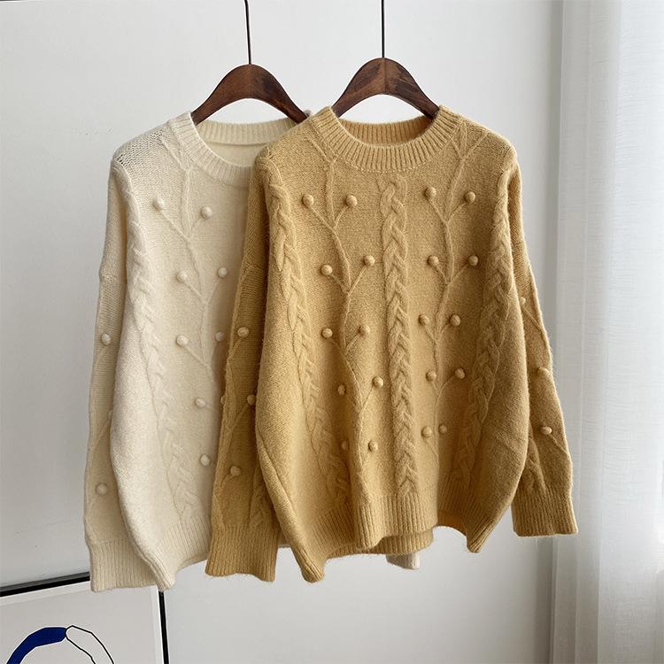 

women's new autumn / winter 2020 Korean style casual casual versatile granular Pullover bottomed T-shirt round neck top, Red