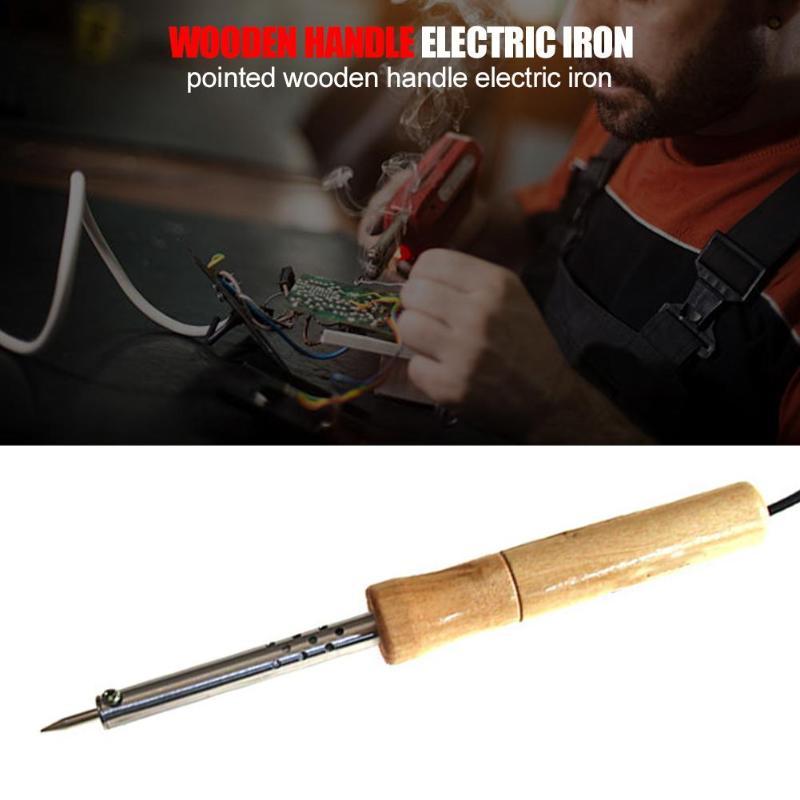

Wood Handle Rework Soldering Iron Adjustable Temperature Electric Solder Iron Ordinary Design Operation Conveninently