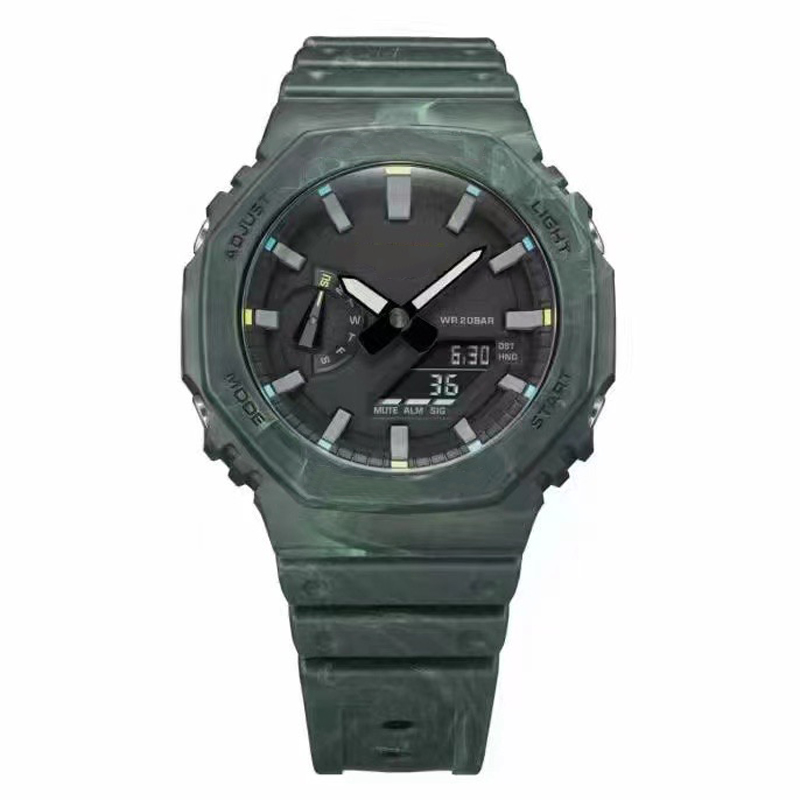 

Brand GA Wrist Watches LED Dual Display Men's Women Full-featured Casual Sports Royal Oak Analog Electronic Digital Ladies Clock 2100, Model 2