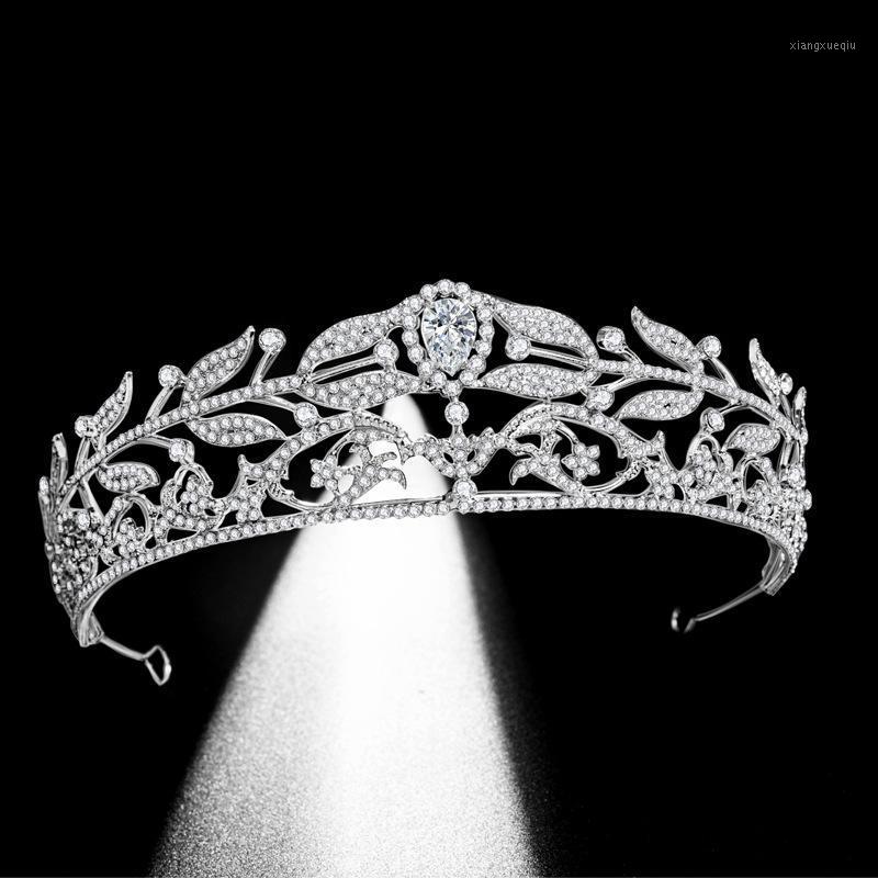 

Royal Princess Diadem Handmade Shining Crystal Tiaras Silver Color Crowns Bridal Wedding Hair Jewelry Accessory JL Clips & Barrettes, Golden;silver