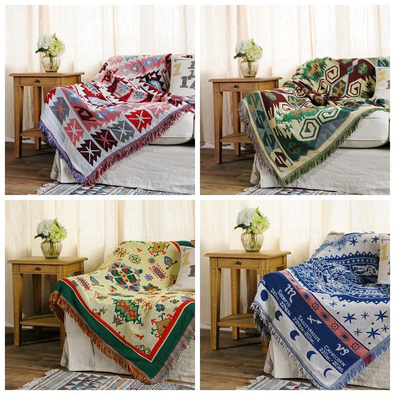 

Aggcual Ethnic throw blanket cotton double-sided sofa blanket fashion sofa towel full cover multi-specification Bedspread XT07