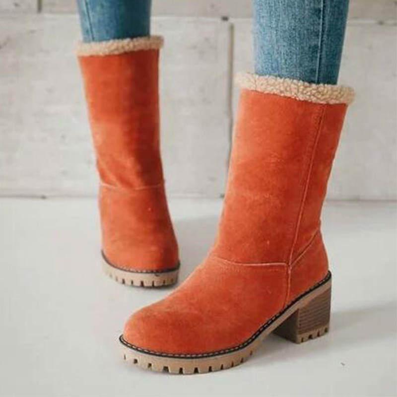 

Comfort Women Shoes Fur Warm Women's Boots Big Size Casual Snow Boots Slip-On Female Shoes Winter Fashion Woman Ankle Botas D1, Black