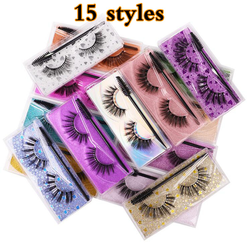

3D False eyelashes 3D With Eye makeup Mink False lashes Soft Natural Thick Fake Eyelashes Lashes Extension Beauty Tools Eyelash Brush Makeup