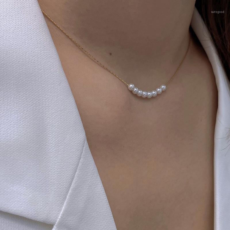 

Chokers Timeless Wonder Glam Glass Pearl Chains Choker Necklace Women Jewelry Goth Boho Designer Punk Trendy Hip Hop Ins Kpop Rare 38351