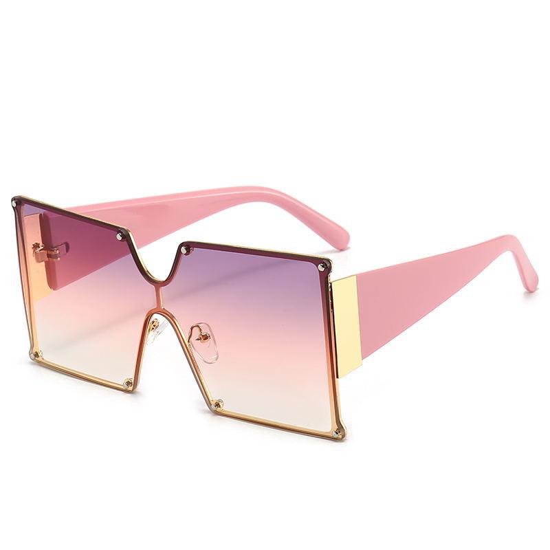 

Oversized Fashion Sunglasses Gradient Color Gold Metal Square Frame Women Glasses Weight light Outdoor Sport Drive