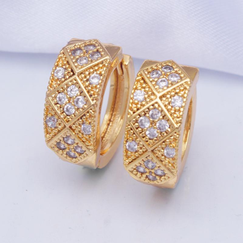 

Cute Circle Hoops Zirconia Gold Filled Small Hoop Earrings for Women Dubai Wedding Jewelry