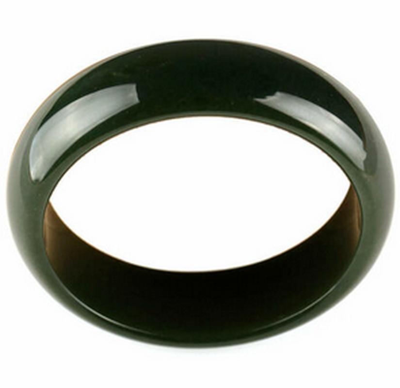 

Bangle Natural 60-62mm Certificate A Grade Dark Green Hetian Jade Bracelet