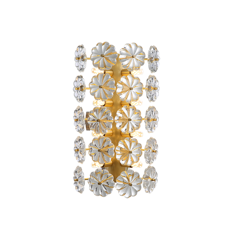 

flower glass wall lights modern copper lamp AC110V 220V gold living room bedside lighting