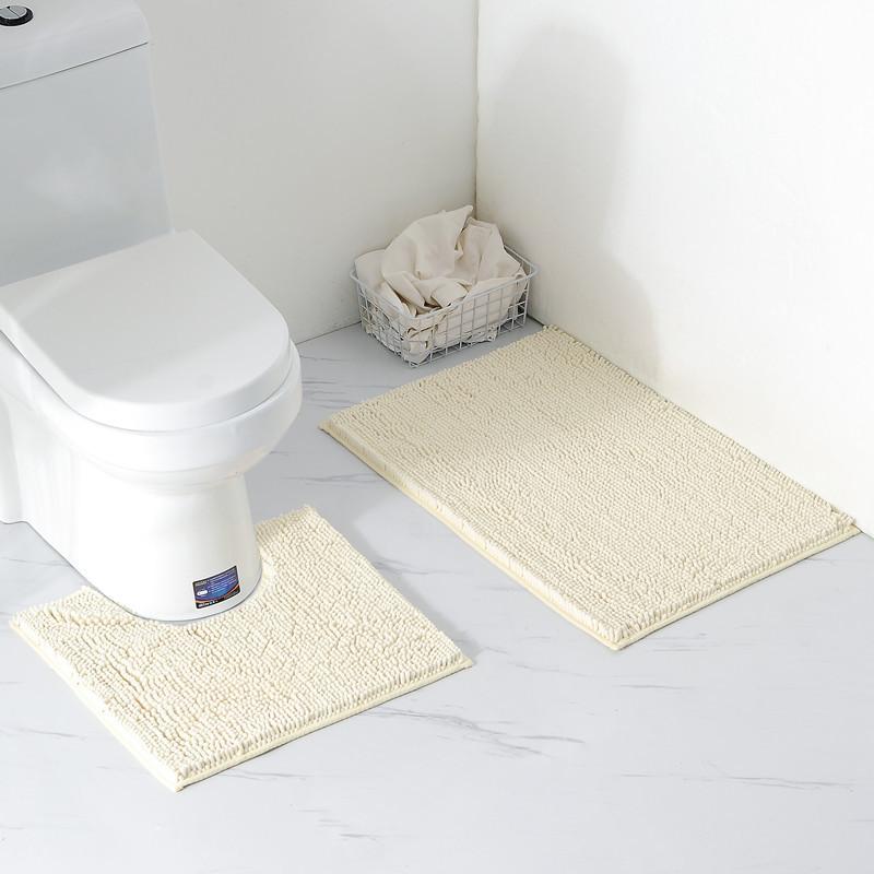 

1 set bath mat bathroom rug bathroom mat Toilet Two piece set Chenille plush carpet Toilet absorbent