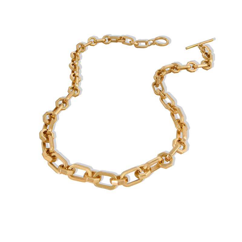 

Chains Monlansher Gold Silver Color Punk Circle Chain Necklace For Women Geometric Mixed Linked Necklaces Minimalist Choker Gift