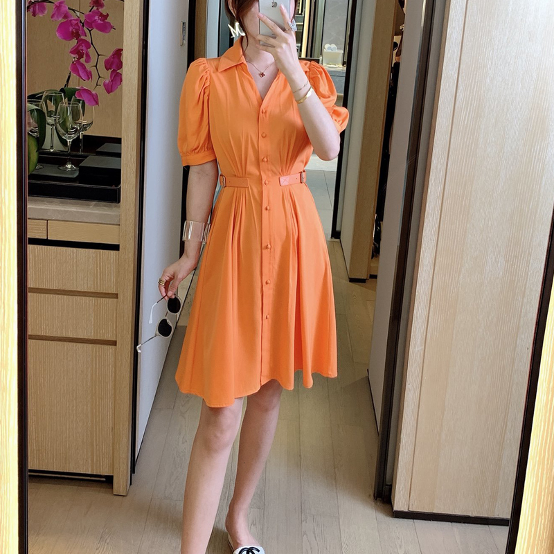 

New Sexy Designer Short-sleeve Cleavage Stretch Thin Temper Elegant Fine Temperament of Women Dress High Quality Eedj, Coral red