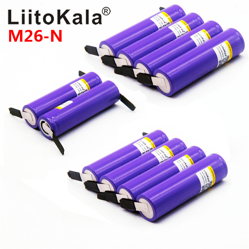 

NEW 100% original LiitoKala M26 18650 2600mah 10A 2500 li-ion rechargeable battery power safe battery for ecig/scooter M26-N