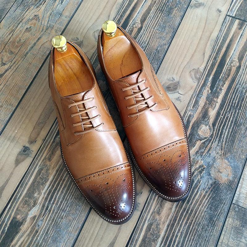 

Fall Korean Style Fashion Leiure Leather Shoes British Style Vintage Lace Dress Shoe Brogue Carved Formal Suit Shoes1, As show 1
