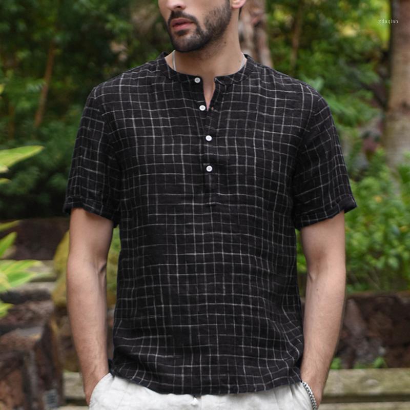 

Mens Shirts Summer Intage Splicing Button Cool Hawaiian Casual Loose Soft Linen Solid Short Sleeve Retro Shirts Tops Blouse #451, Black