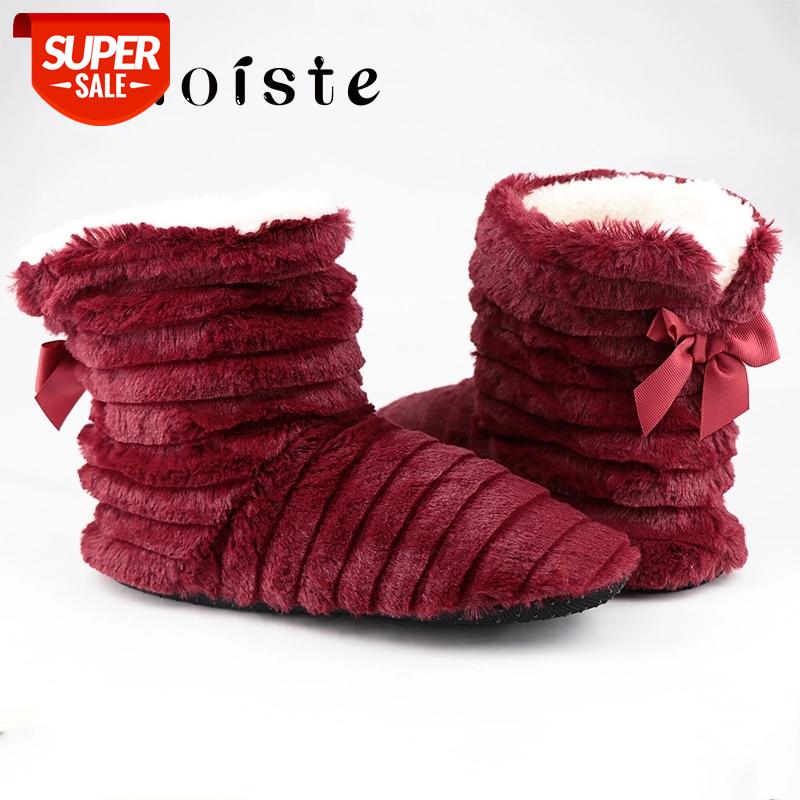 

Winter Woman Indoor Slippers Bow-knot Large Size 41-42 Fashion Plush Comfortable Fur Slippers Women TPR House Shoes #N99a, Beige