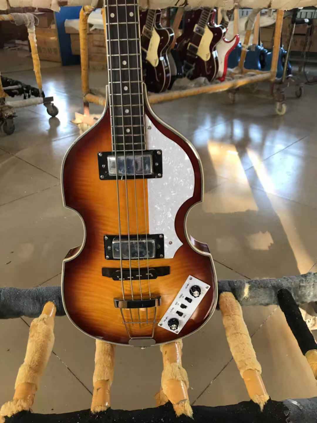 

McCartney ner H500/1-CT Contemporary Violin Deluxe Bass Vintage Sunburst Electric Guitar Flame Maple Top & Back 2 511B Staple Pickups