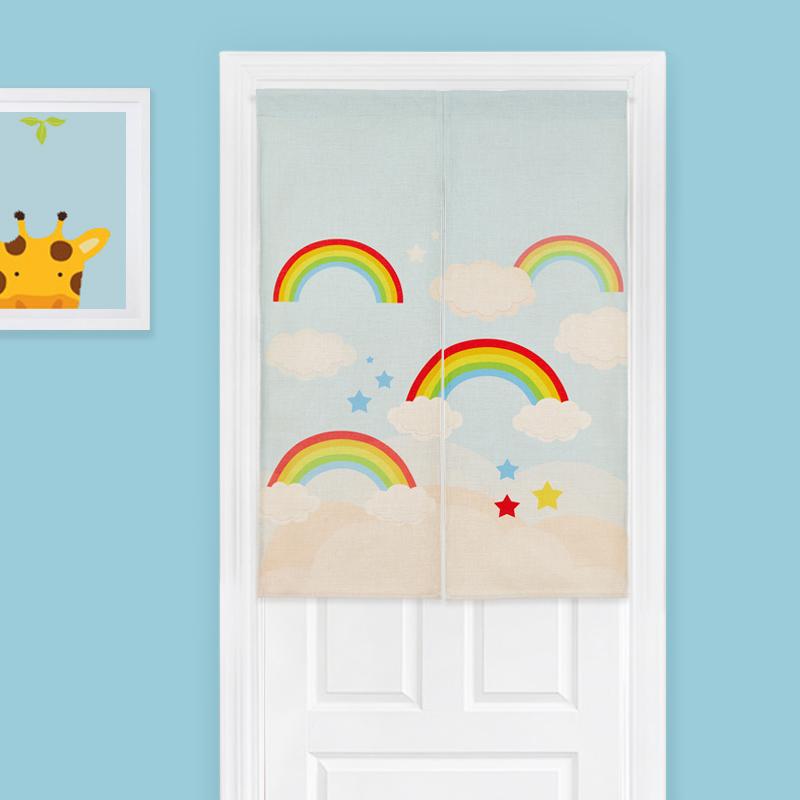 

Cartoon Animal Door Curtain Linen Tapestry children's Study Bedroom Home Decor Kitchen Curtains Customizable/85x120cm