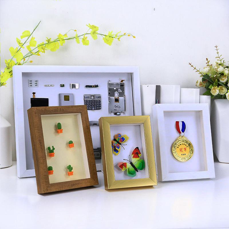 

DIY Specimen Wood Photo Frame Depth 2cm For Displaying Three-Dimensional Works Nordic Wooden Picture Frame Photo Decor