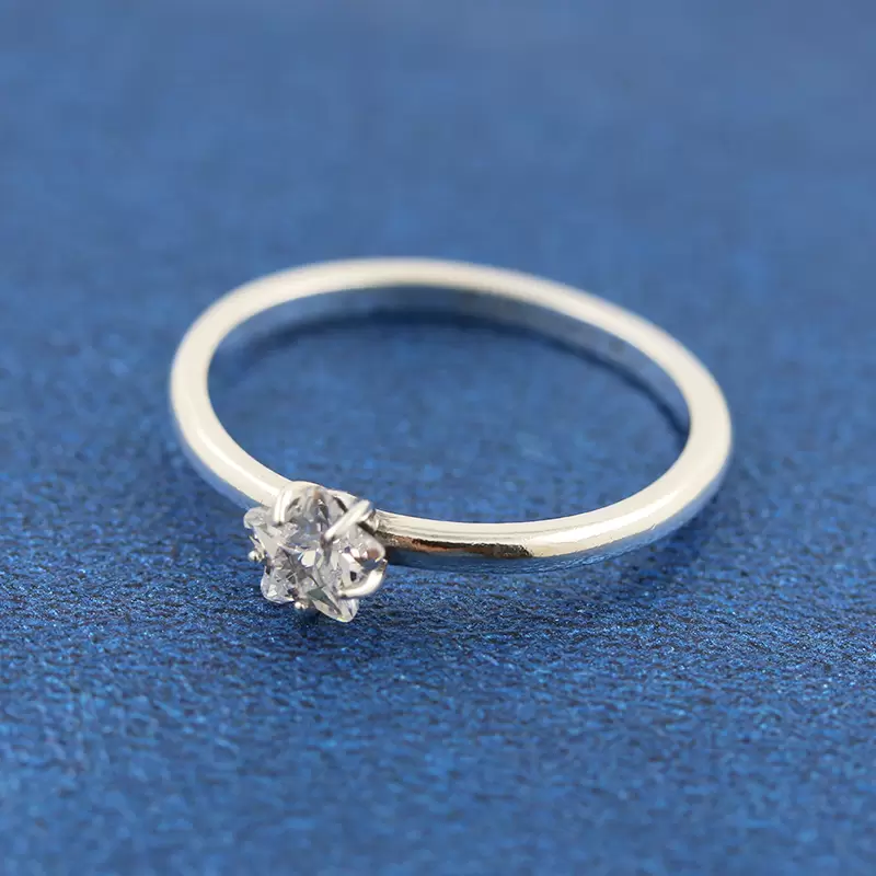 

925 Sterling Silver Celestial Sparkling Star Solitaire Stones Ring Fit Pandora Charm Jewelry Engagement Wedding Lovers Fashion Ring For Women