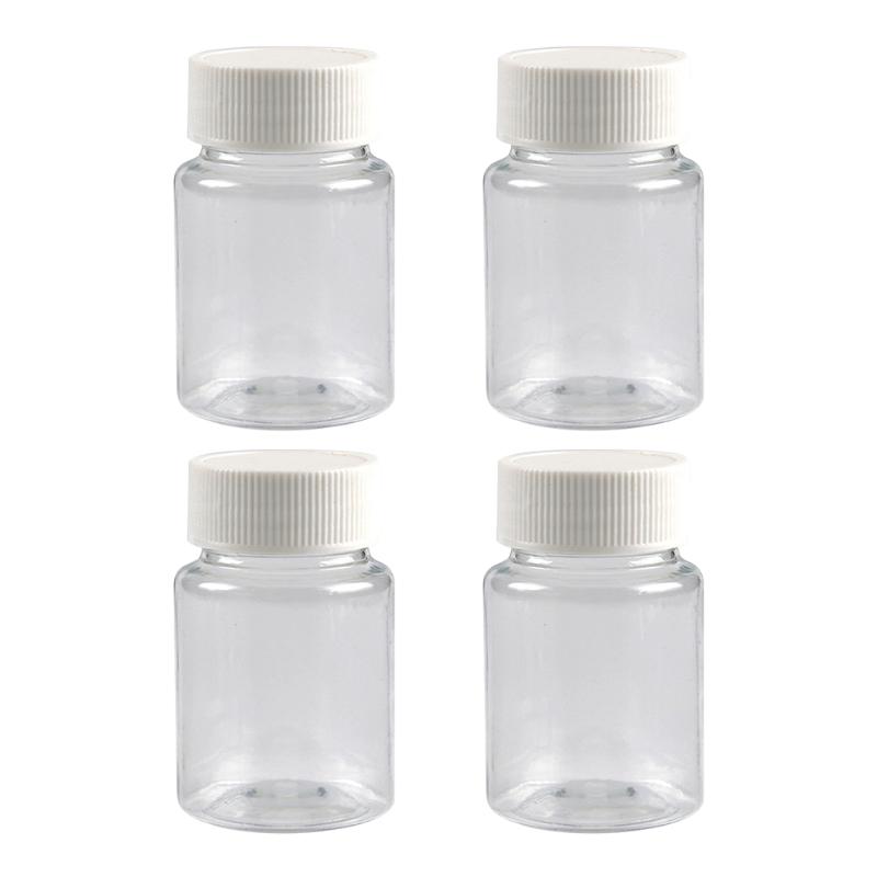 

4pcs Plastic Bottle Storage Container Swivel Lid Leakproof Candies Thickened 50ml Cosmetic Liquid Empty Refillable Wide Mouth