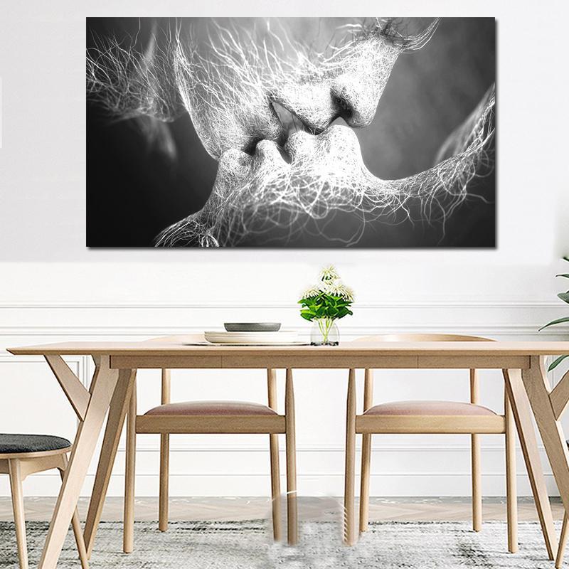 

SELFLESSLY Abstract Art Canvas Painting For Living Room Wall Pictures Love Kiss Canvas Art Prints Posters Big Huge Poster1