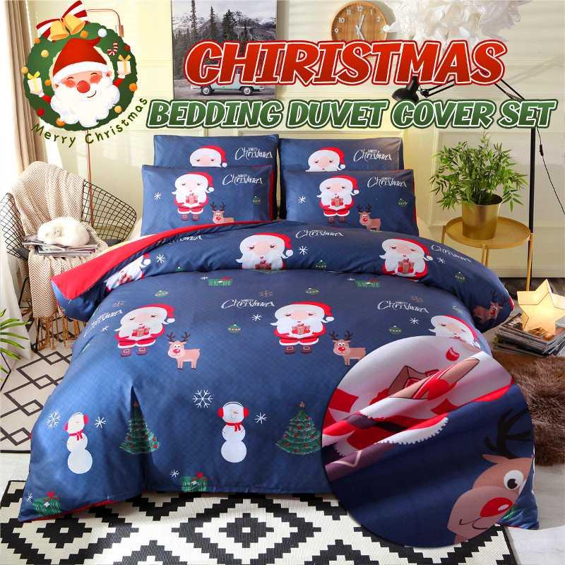 

3D Christmas Gift Cotton Bedding Sets Christmas Bedding Decor Soft Duvet Cover King/Queen/Twin Size, Size 4