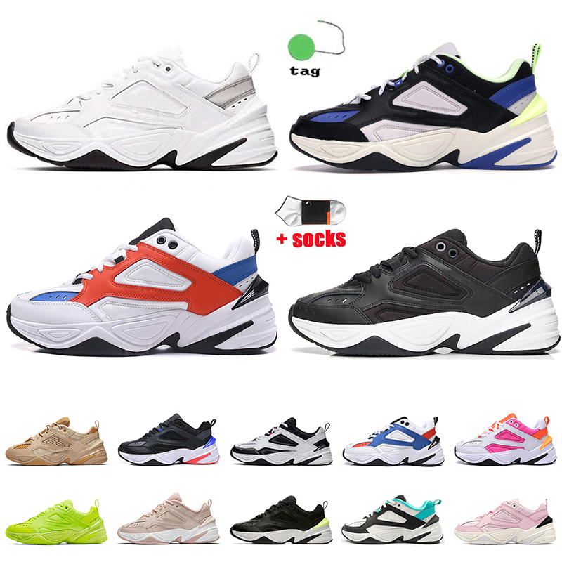 

2022 Arrival M2K Tekno Mens Women Designer Running Shoes Pure Platinum Black White Hyper Jade Royal Volt Twill Denim Outdoor Jogging Casual Sneakers With Socks, Item 1 hyper jade 36-45