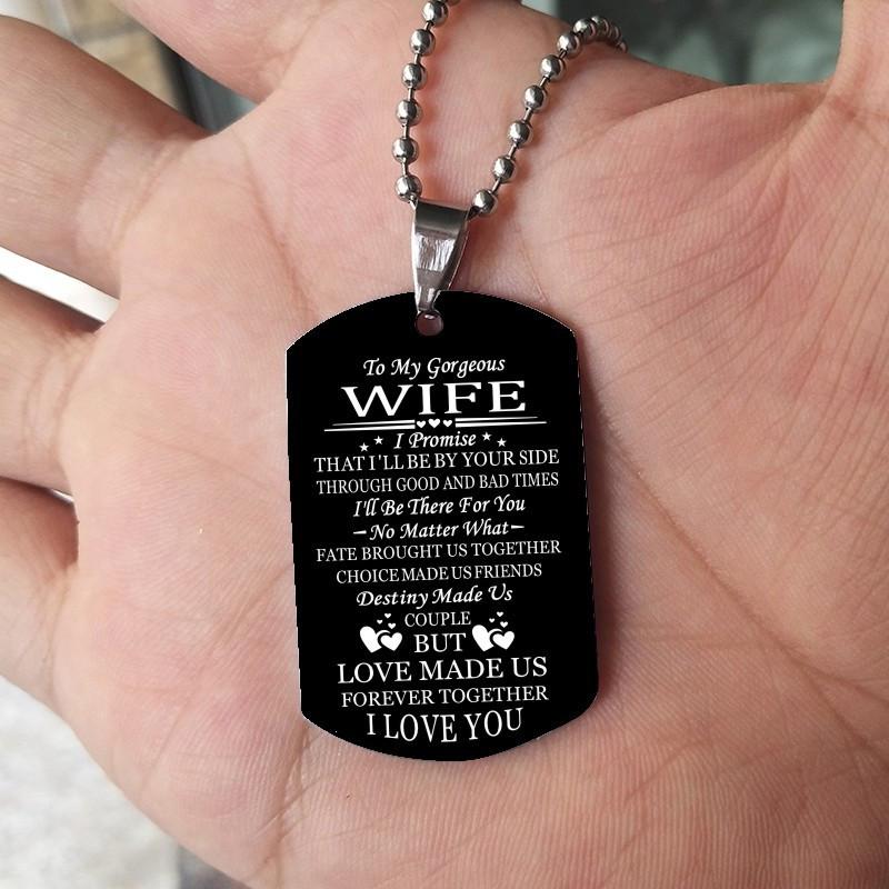 

Fashion Couple Necklace Jewelry Husband Wife Boyfriend Girlfriend I Love You Dog Tag Pendant Necklace for Women Gifts Lovers