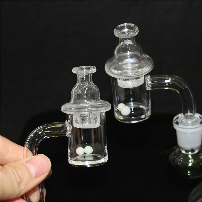

Popular Quartz Banger with spin carb cap and dab terp pearls 10mm 14mm 18mm male female quarts banger for bong dab rig