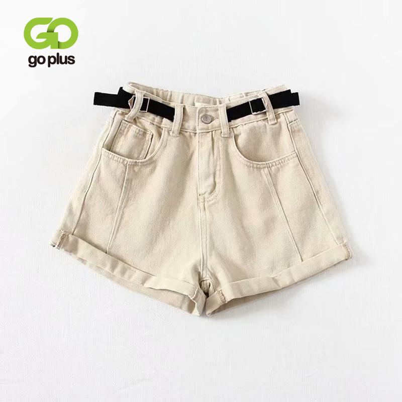 

GOPLUS High Waisted Shorts for Women Sexy Camouflage Black Denim Shorts Feminino Spodenki Damskie Pantalones Cortos Mujer Jeans, Apricot