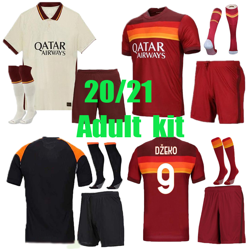 

Soccer jersey Adult kit 20 21 ROMA DE ROSSI DZEKO ZANIOLO TOTTI PEROTTI Pedro football shirt 2021 uniforms maillot third PASTORE, Black