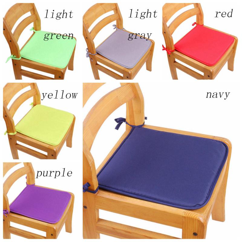 

Solid Color Soft Tie On Seat Pads Dining Room Outdoor Garden Kitchen Chair Cushions, Blue