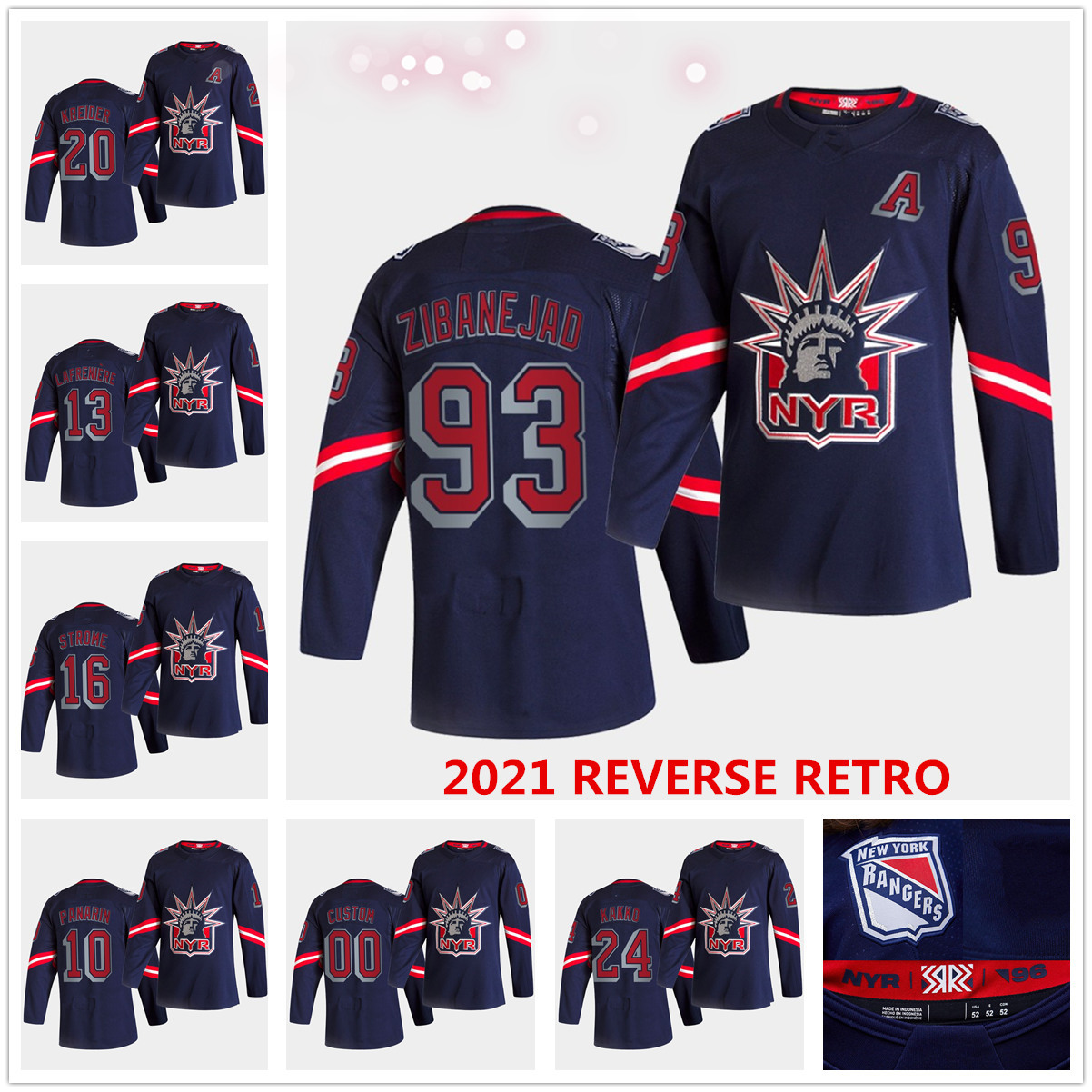 

YOUTH New York Rangers Alexis Lafrenier 2021 Reverse Retro Jersey Kaapo Kakk Jacob Trouba Artemi Panarin Zibanejad Kreider Skjei Jersey, 2021 reverse retro jersey men s-3xl