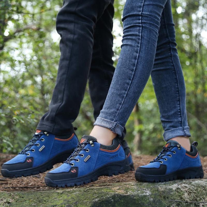 

Hiking Boots Men's Breathable Trekking Shoes Women Mountain Climbing Shoes Non-slip Walking Sport Couple Outdoor Sneakers1, Blue