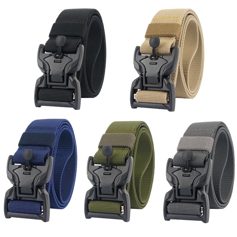 

Belts for Men Magnetic-Quick Release Buckle Adjustable Elastic Woven Nylon Belt for Outdoor Training Sports, Army green