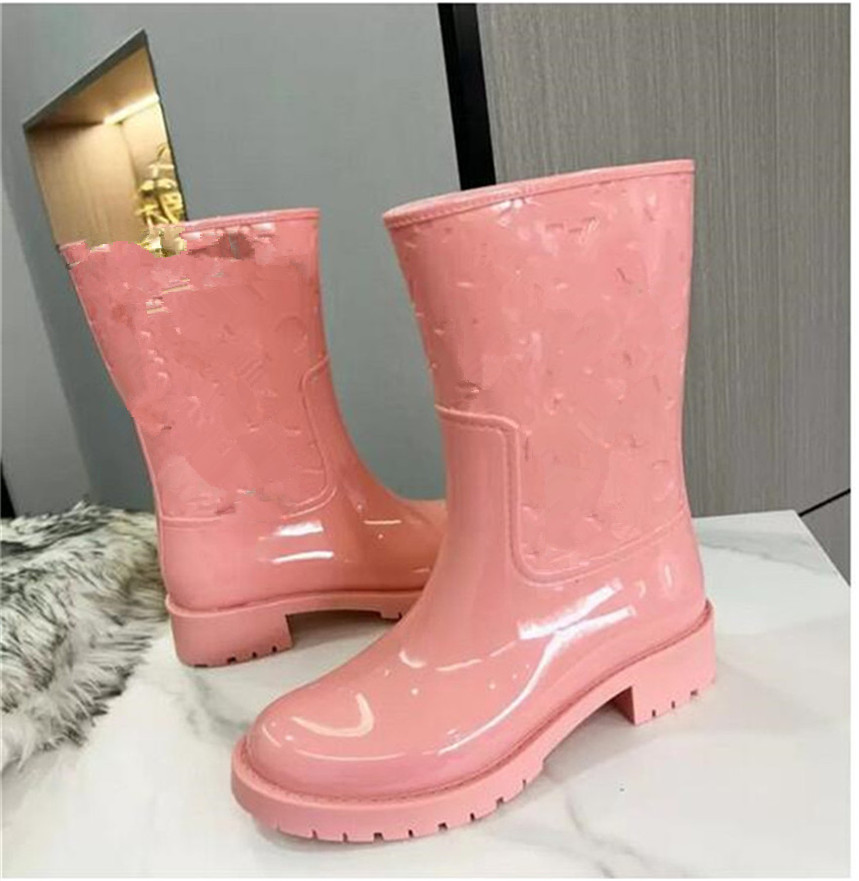 

2022 PVC Rain boots Classic High Tube Waterproof Shoes for Women Tall Rain Female Thick Bottom Knee-high