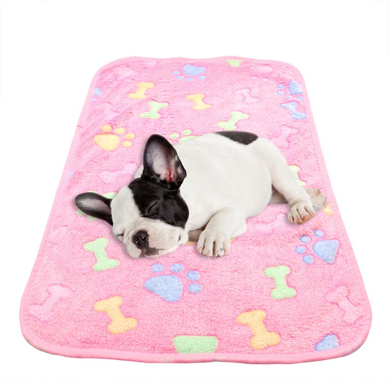 

Dog Bed Mats Pet Blanket Home Rug Keep Warm Sleeping Cover For Puppy Dog Cat Sofa Cushion Pet Soft Fleece Pad Supplies, Blue heart