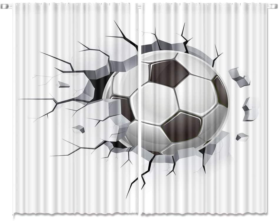 

Bedroom Kitchen Curtain Football Curtain Football Wall Damage Curtains for Living Room Decorative Items, As pic