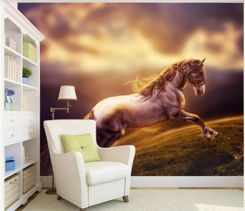 

3d wallpaper custom photo mural Beautiful dream horse art unicorn living room home decor 3d wall murals wallpaper for walls 3 d, Non-woven wallpaper