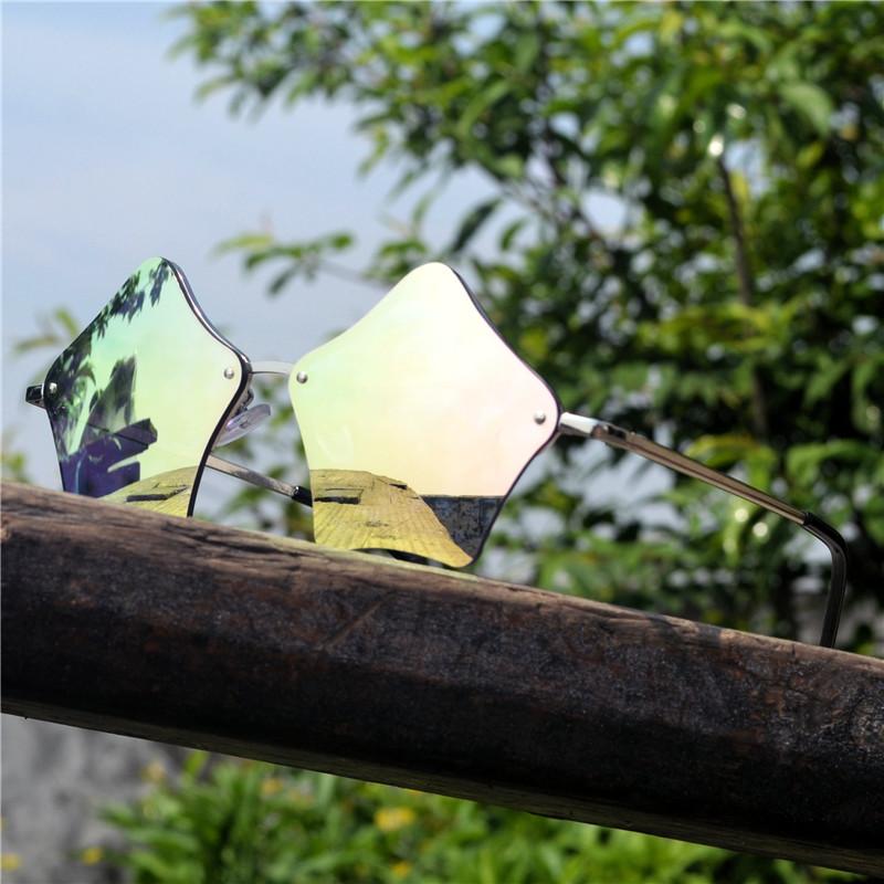 

Designer Vintage Ladies Irregular Sunglasses Women 2020 Fashion Double-Bridge Round Mirror Sun Glasses For FemaleNX